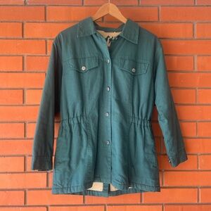 VTG. OUTBACK TRADING CO. Women's Green Chore Barn Button Front Coat Small